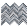 Haisa Black Honed Herringbone Marble Mosaic 12 1/8×13 3/8 Image