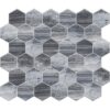 Haisa Black Honed Hexagon Marble Mosaic 10 3/8×12 Image