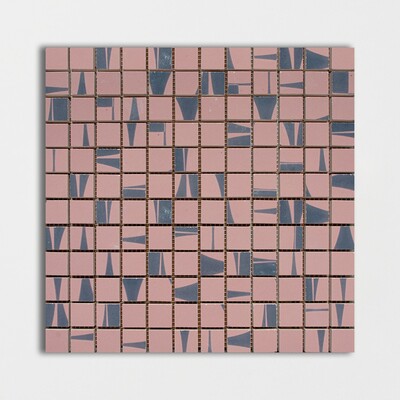 Coral Mist Blend Glossy 1×1 Ceramic Mosaics 12×12