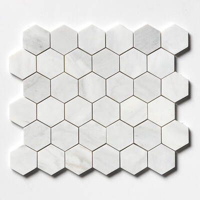 Mosaico de mármol Carrara Blend Honed Hexagon 2 10 3/8x12