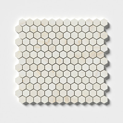 Calacatta Amber Mosaico de mármol hexagonal pulido 11 5/8x12 3/8