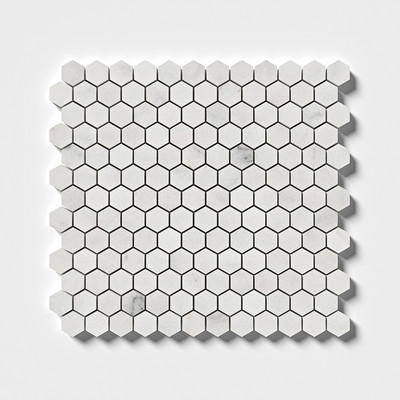Glacier Mosaico de mármol hexagonal pulido 11 5/8x12 3/8