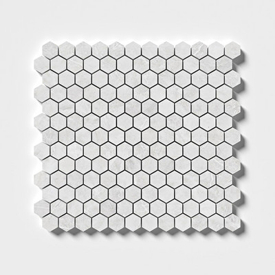 Iceberg Mosaico de mármol hexagonal pulido 11 5/8x12 3/8
