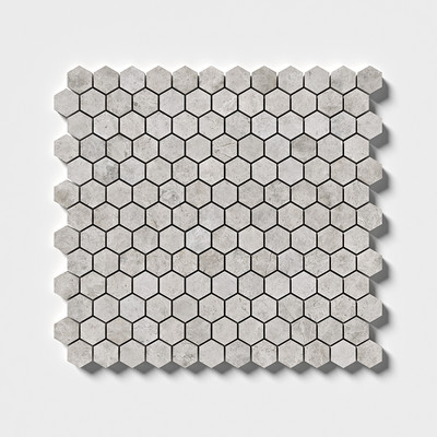 Silver Shadow Mosaico de mármol hexagonal pulido 11 5/8x12 3/8