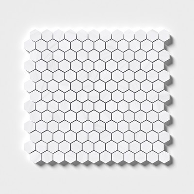 Snow White Mosaico de mármol hexagonal pulido 11 5/8x12 3/8
