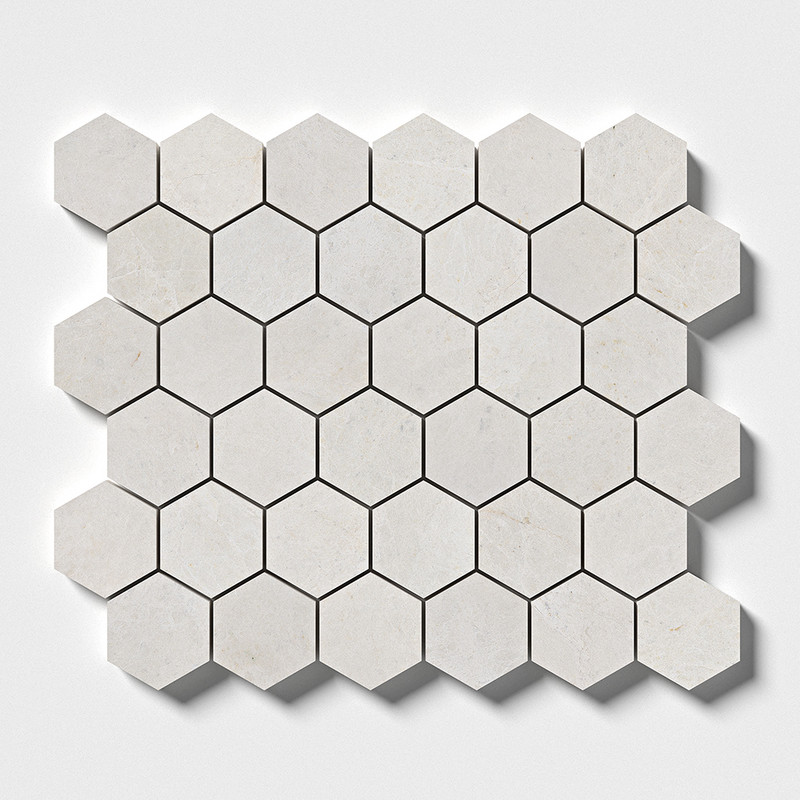 Vanilla Mosaico de mármol Honed Hexagon 2 10 3/8x12