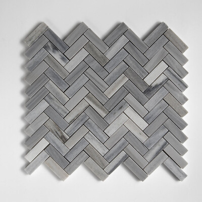 Skyline Honed Herringbone 5/8×3 Marble Mosaic 10 7/16×12 13/16 Image