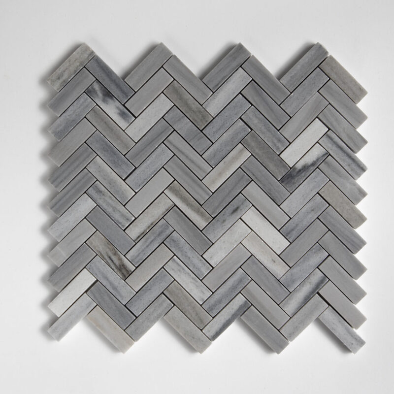 Skyline Honed Herringbone 5/8×3 Marble Mosaic 10 7/16×12 13/16 Image