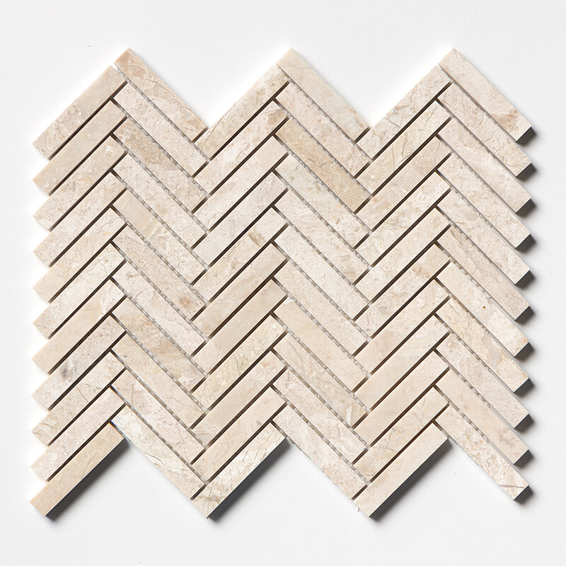 Diana Royal Honed Herringbone 5/8×3 Marble Mosaics 10 7/16×12 13/16