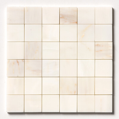 Calacatta Amber Mosaico de mármol apomazado 2x2 12x12