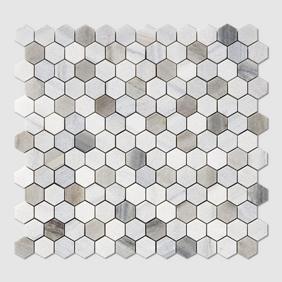 Skyline Mosaico de mármol hexagonal con acabado múltiple 11 5/8x12 3/8