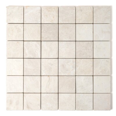 Vanilla Tumbled 2×2 Marble Mosaics 12×12