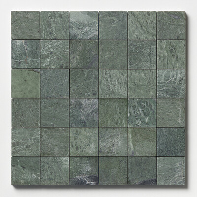 Mosaico de Mármol Verde Tia Honed 2x2 12x12