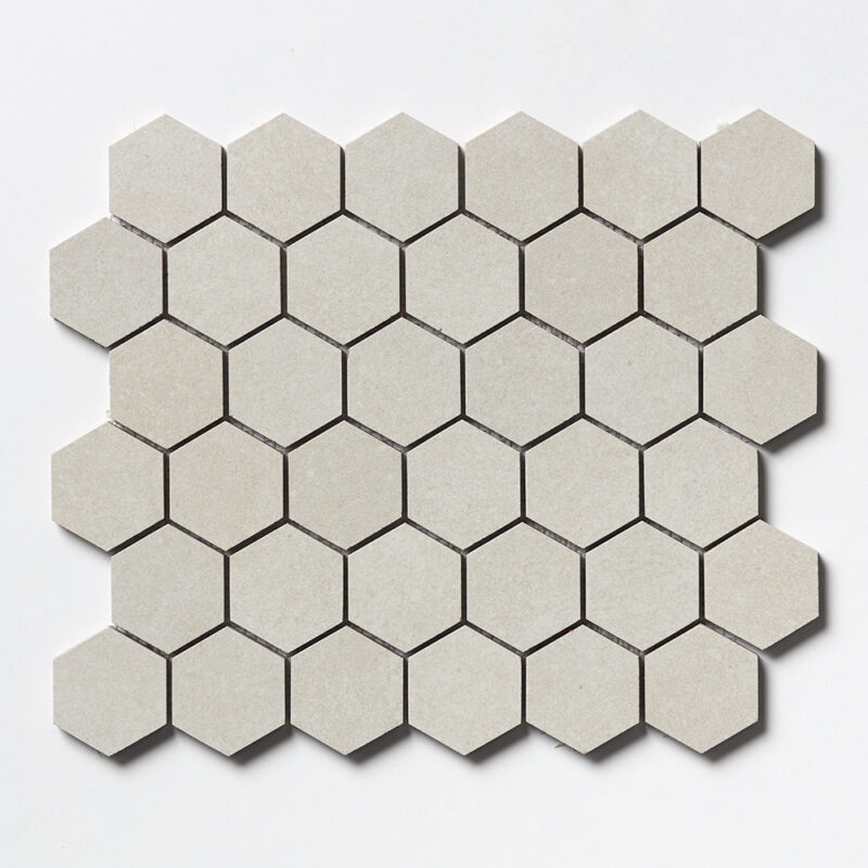Infinity White Hexagon 2 Porcelain Mosaic 10 3/8×12 Image