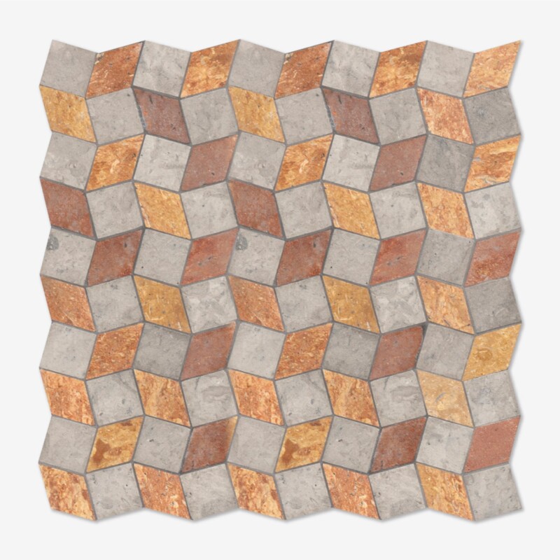 Beja Honed Limestone Mosaics 11 3/4×11 3/4