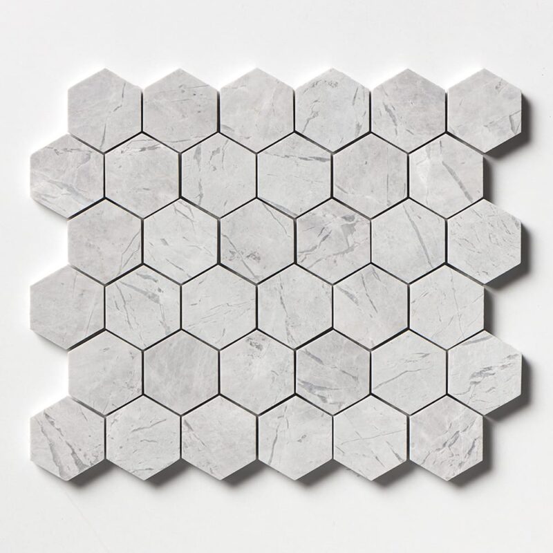 Avalanche Honed Hexagon 2 Marble Mosaics 10 3/8×12