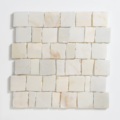 Calacatta Amber Honed Hand Clipped Staggered Joint 2xfl Marble Mosaics Random