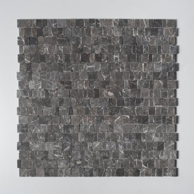 Iris Black Honed Hand Clipped Staggered Joint 2xfl Marble Mosaics Random
