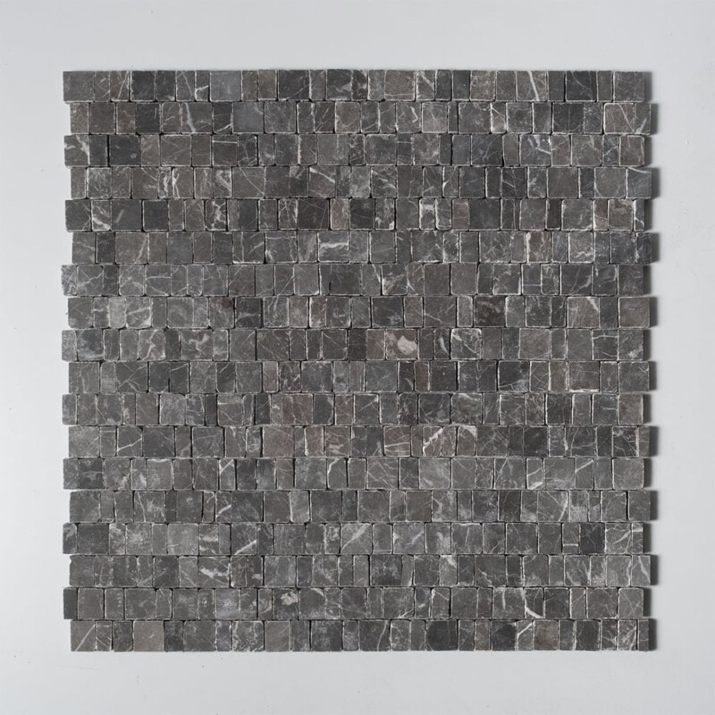 Iris Black Honed Scarpa Rough Cut Marble Mosaics