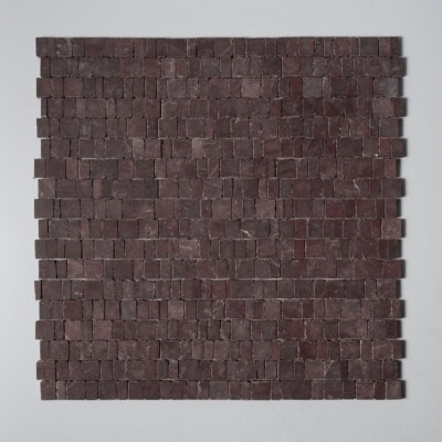 Red Bordeaux Honed Hand Clipped Staggered Joint 2xfl Marble Mosaics Random