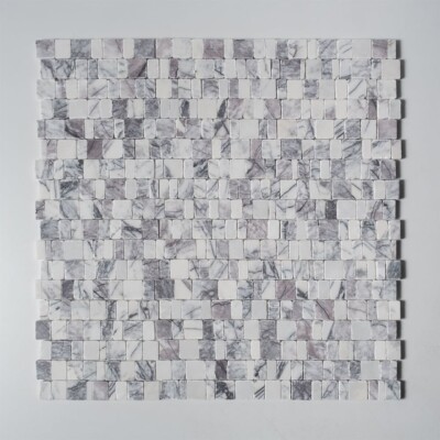 Lilac Honed Hand Clipped Staggered Joint 2xfl Marble Mosaics Random