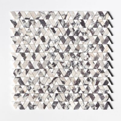 Calacatta Viola, Snow White Honed Monte Marble Mosaics 12 3/8×12 3/8