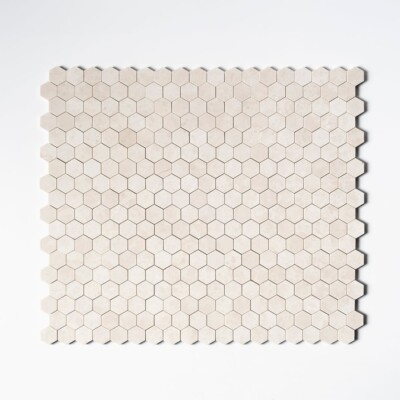 Crema Marfil T Honed Hexagon 2 Marble Mosaics 10 3/8×12