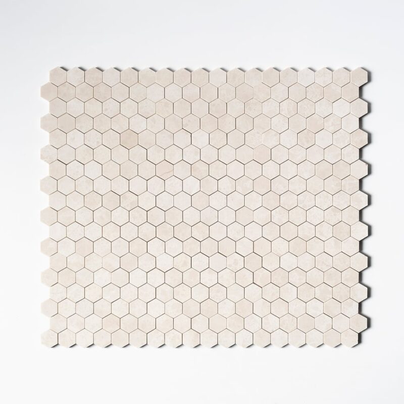 Crema Marfil T Honed Hexagon 2 Marble Mosaics 10 3/8×12