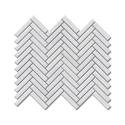 Milos Matte Herringbone 5/8×3 Glazed Terracotta Mosaics 10 7/16×12 13/16