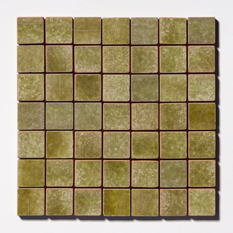 Seaweed Tumbled 2×2 Terracotta Mosaics 12×12