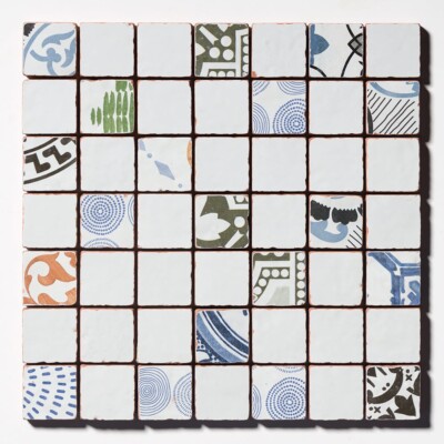 Antiqued Blend Multifinish 2×2 Glazed Terracotta Mosaics 12×12