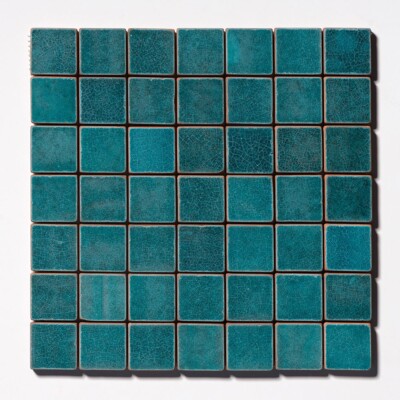 Aquamarine Tumbled 2×2 Terracotta Mosaics 12×12