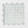 Ming Green&thassos White Polished Basket Weave Marble Mosaic 12×12 Image