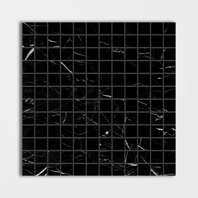 Mosaico de Mármol Negro Pulido 1x1 12x12