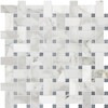 Calacata Gold Bardiglio Honed Basket Weave Marble Mosaic 12×12 Image