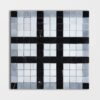 Black, Snow White, Allure Multi Finish Checker Marble Mosaic 12×12 Image