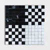 Black, Snow White Multi Finish Checker And Solid Marble Mosaics 12×12