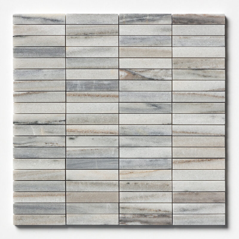 Skyline Honed 5/8×3 Marble Mosaic 12×12 Image