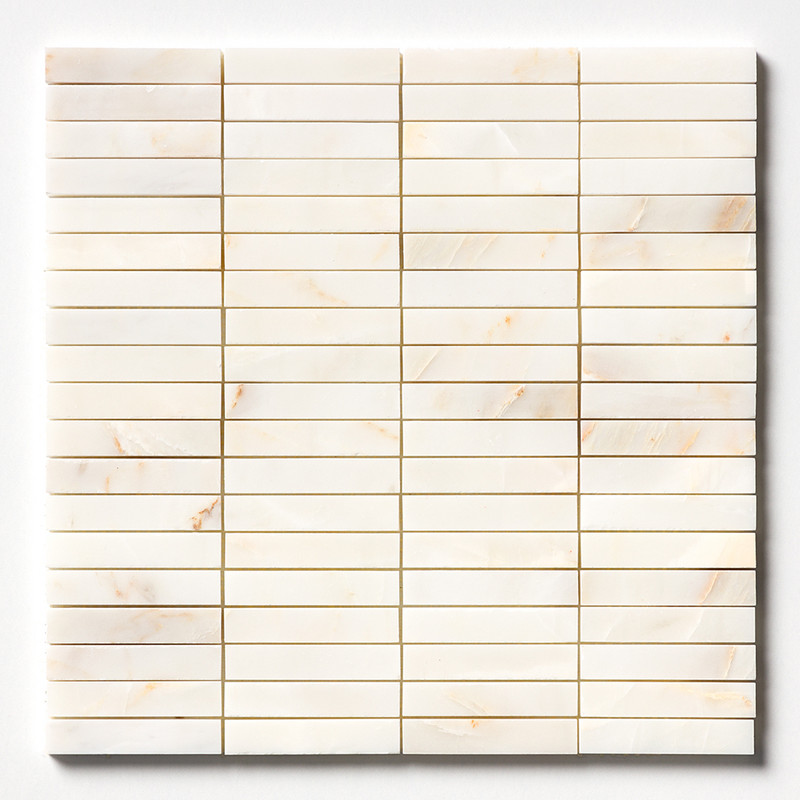 Calacatta Amber Mosaico de mármol apomazado 5/8x3 12x12