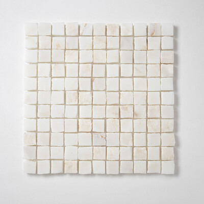 Calacatta Amber Mosaico de mármol apomazado 1x1 11 3/4 X 11 3/4