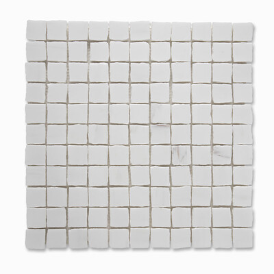 Snow White Mosaico de mármol pulido 1x1 11 3/4 X 11 3/4