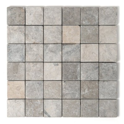 Britannia Light Tumbled 2×2 Limestone Mosaics 12×12