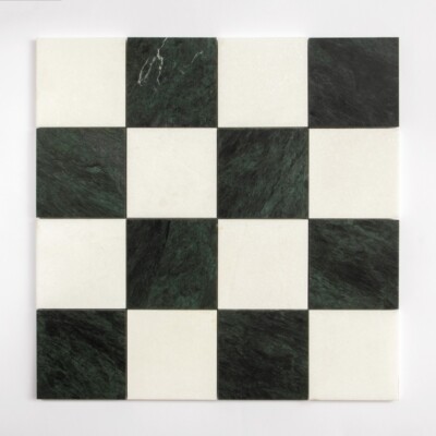 Thassos, Verde Lucia Honed Grande Chester Marble Mosaics 16×16