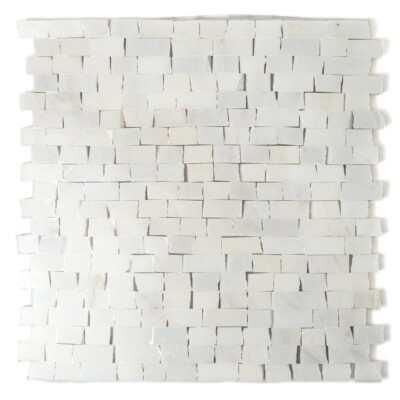 Bella White Honed Tessera Marble Mosaics 11 3/4×12