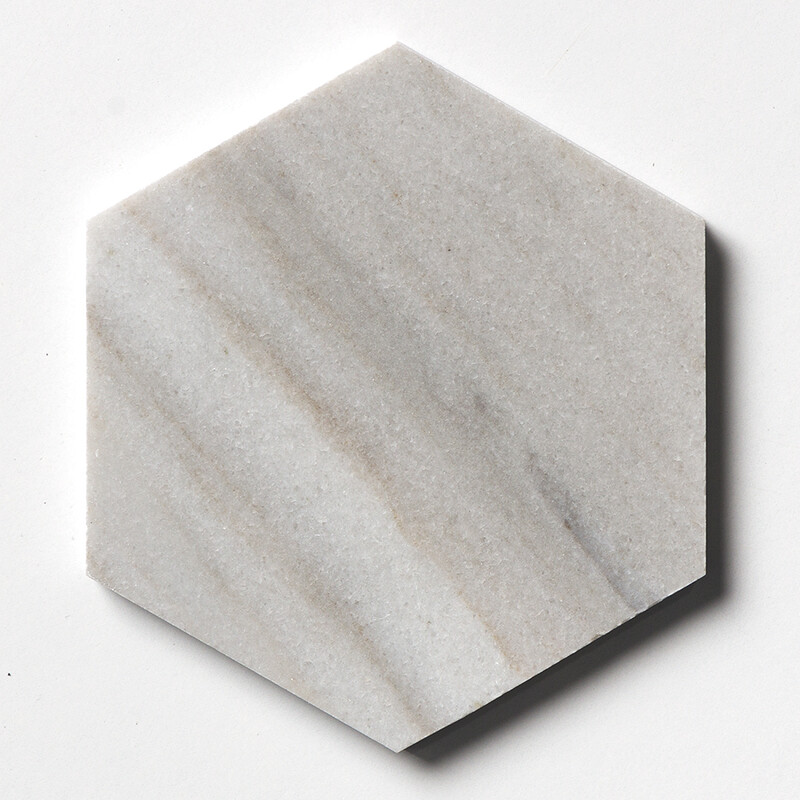 Skyline Honed Hexagon Waterjet Marble Tiles 5 25/32×5