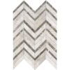 Silver Drop, Silver Shadow Multi Finish Chevron Fusion Marble Mosaic 16×11 7/8 Image