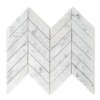 Chevron White Carrara Honed Marble Waterjet Decos 10×13