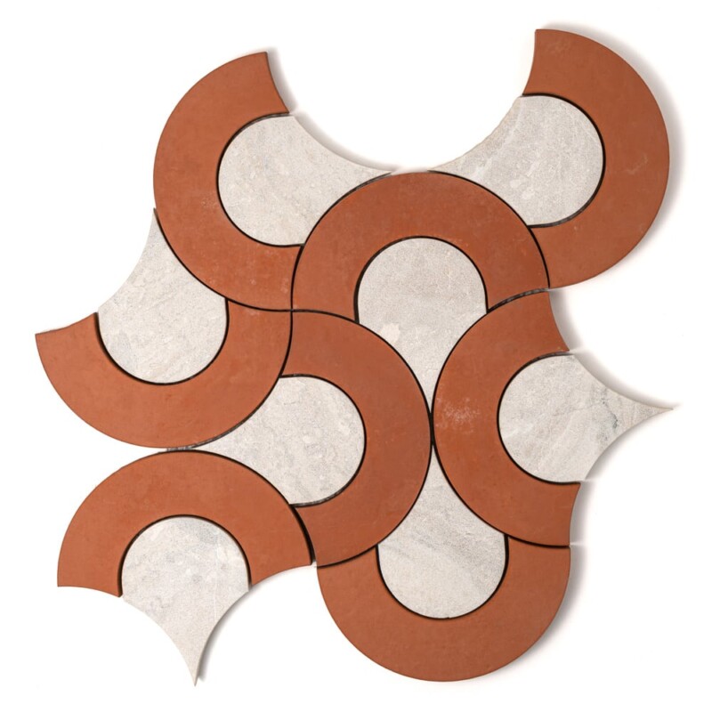 Diana Royal Leather Delhi Marble Mosaics 11 1/16×11 1/16