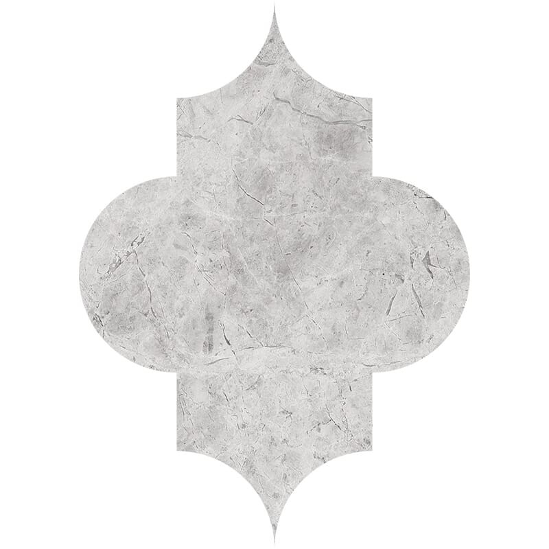 Arabesque Silver Shadow Honed Marble Waterjet Decos 8×11