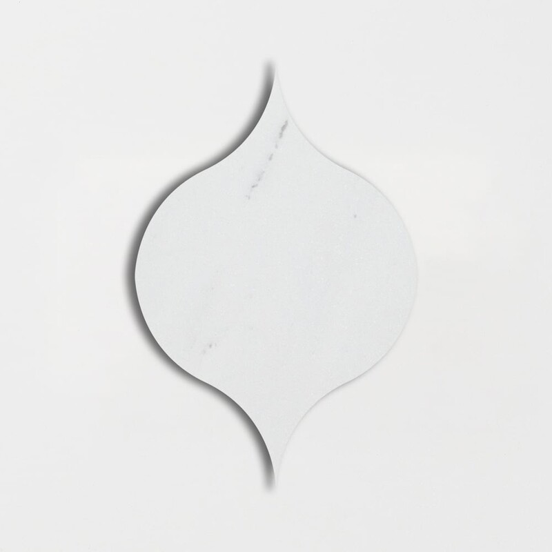 Aspen White Honed Winter Leaf Waterjet Marble Tiles 4 7/8×6 13/16